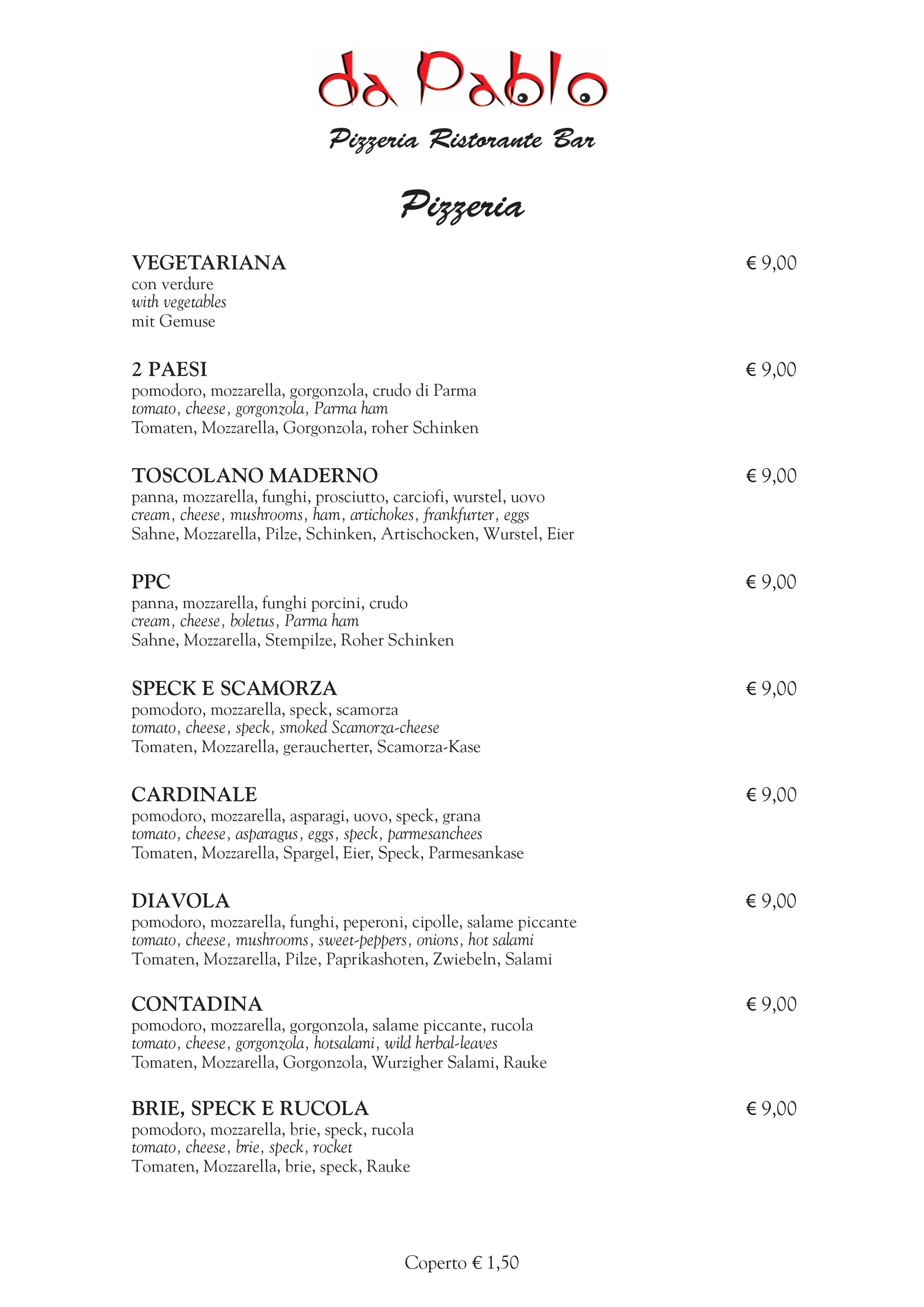 Menu Pizzeria 4