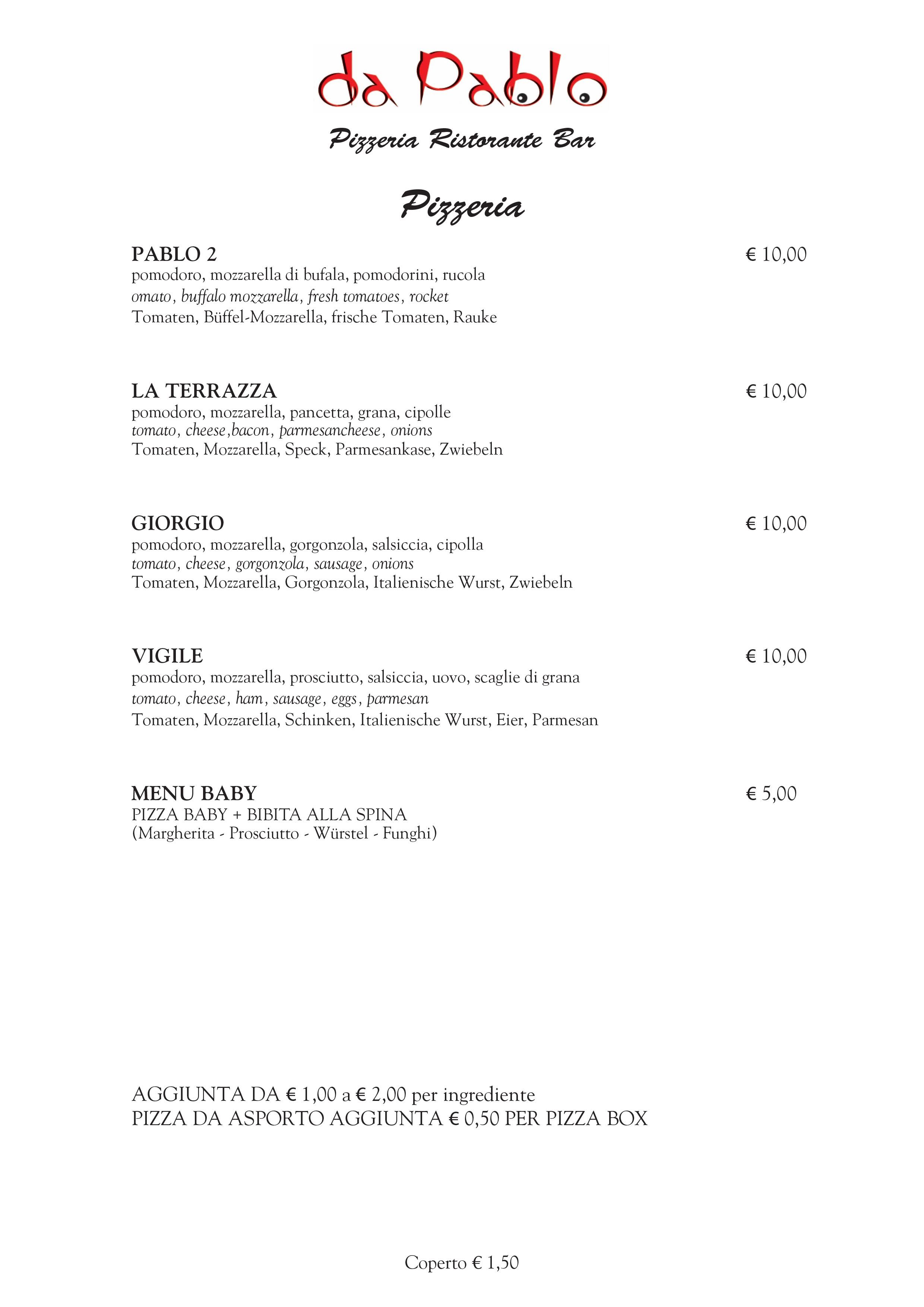 Menu Pizzeria 6